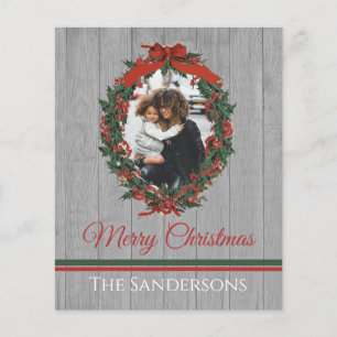 Rustic Vintage Holiday Photo Wreath Christmas