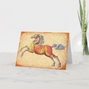 Rustic Vintage Horse Art Note Card