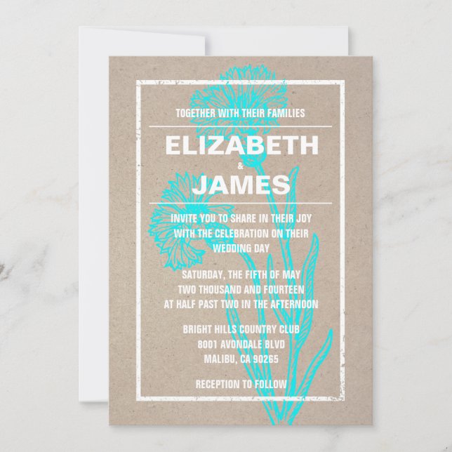 Rustic Vintage Informal Wedding Invitations (Front)