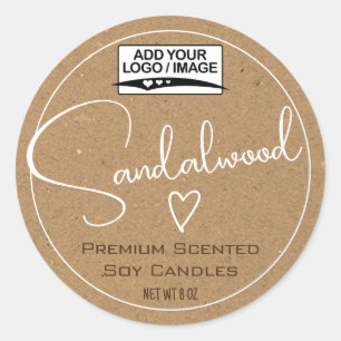 Rustic Vintage Kraft Paper Modern Calligraphy  Classic Round Sticker