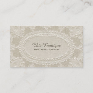 Rustic Vintage Linen and Lace Elegant Boutique Business Card