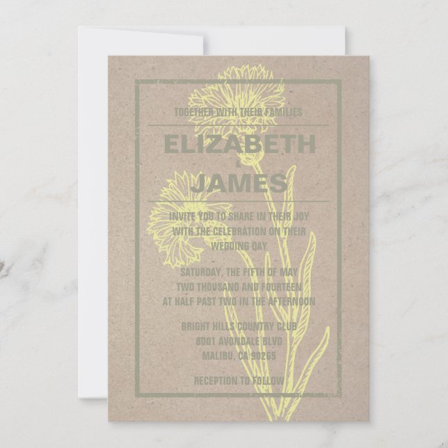 Rustic Vintage Luxurious Wedding Invitations (Front)