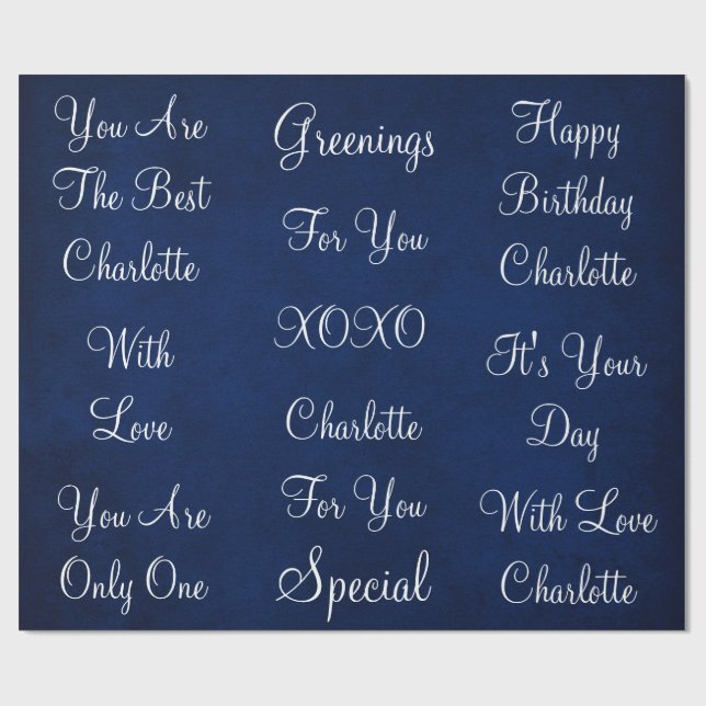 Rustic Vintage Marine White Velvet Personalized Wrapping Paper (Flat)