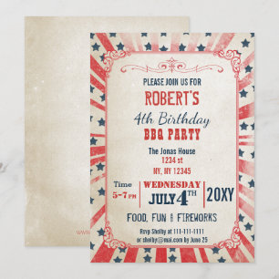 Rustic Vintage memorial day party Invitation