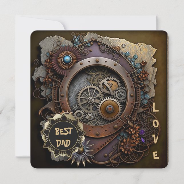 Rustic Vintage Memories of dad Holiday Card (Front)