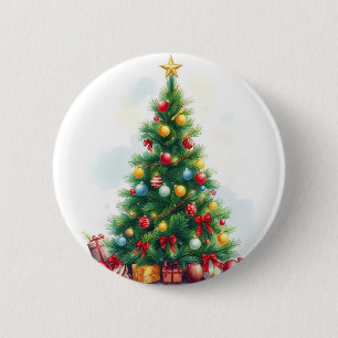 Rustic Vintage Merry Christmas Ball Holiday Season 6 Cm Round Badge