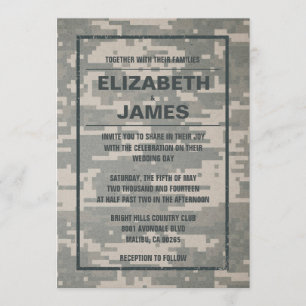 Rustic Vintage Military Wedding Invitations