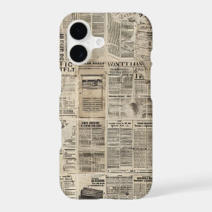 Rustic Vintage Newspaper Patchwork Collage