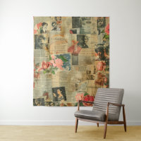 Rustic Vintage Newspaper Patchwork Collage (2)