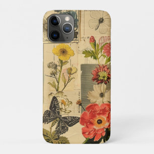 Rustic Vintage Newspaper Patchwork Collage (3) iPhone 11 Pro Case