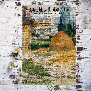 Rustic Vintage Newspaper Texture Decoupage Tissue Paper