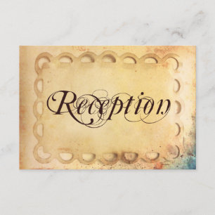 Rustic Vintage Paper Wedding Reception Cards