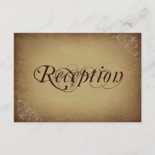 Rustic Vintage Paper Wedding Reception Cards