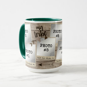 Rustic Vintage Photo Frame Collage Wood MY TRIBE Mug