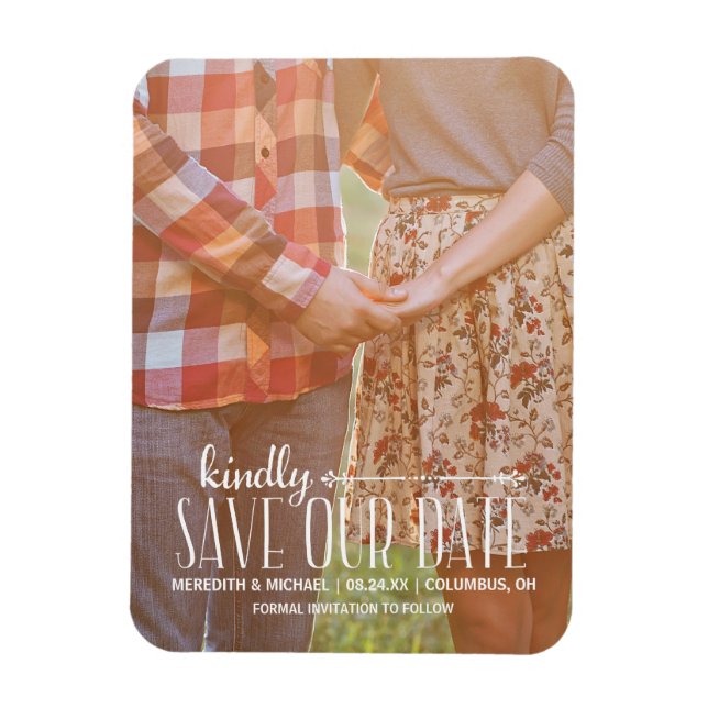 Rustic Vintage | Photo Save the Date Magnet (Vertical)