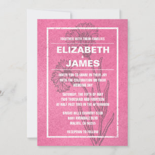 Rustic Vintage Pink Wedding Invitations