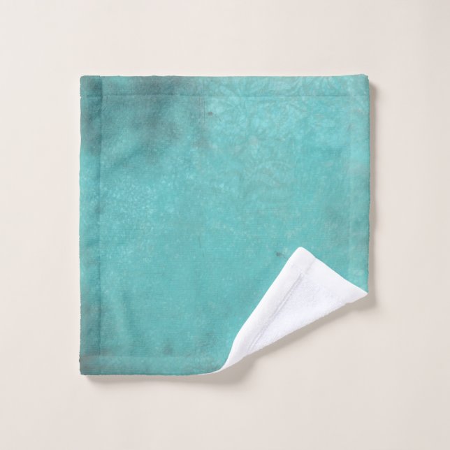 Rustic Vintage Print Turquoise | Wash Rag Wash Cloth (Wash Cloth)
