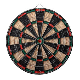 Rustic Vintage Retro Red & Green Dartboard