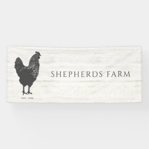 Rustic Vintage Rooster Farm Logo Banner