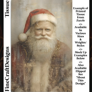 Rustic Vintage Santa Claus Portrait DZ1L Decoupage Tissue Paper