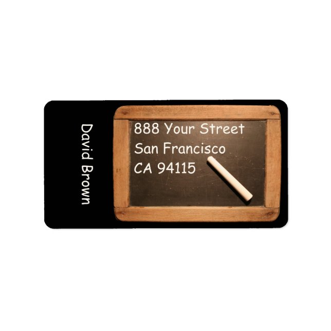 Rustic Vintage School Slate Address Label (Front)