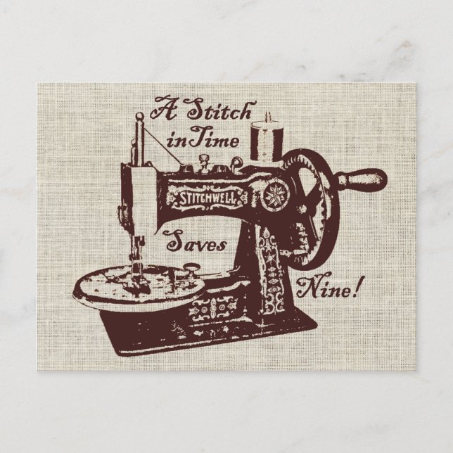 Rustic Vintage Sewing Machine  Postcard (Front)