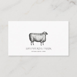 Rustic Vintage Sheep Farm Business Card
