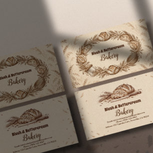 Rustic Vintage Sourdough Bread Baking Business Card