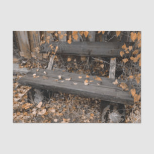 Rustic Vintage Style Sepia Country Autumn Bench Tissue Paper