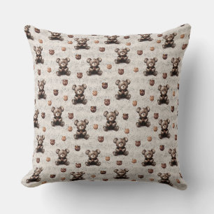 Rustic Vintage Teddy Bear Cushion