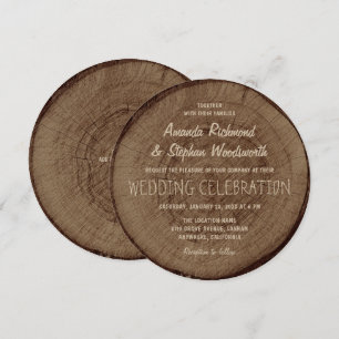 Rustic Vintage Tree Wood Wedding Invitation Kraft