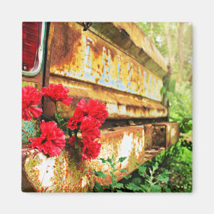 Rustic Vintage Truck Magnet