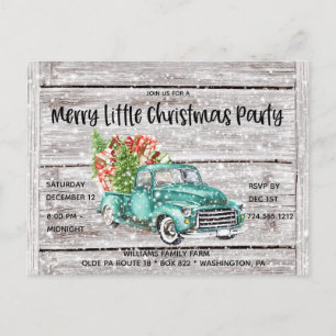 Rustic Vintage Truck Wood Christmas Party Invite