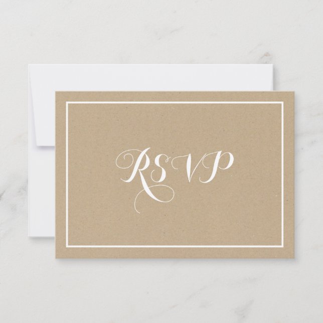 Rustic Vintage Typography Script RSVP Card (Front)