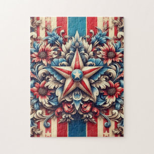 rustic/vintage USA/patriotic Jigsaw Puzzle