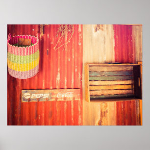 Rustic Vintage Wall Decor with Retro Sign Poster