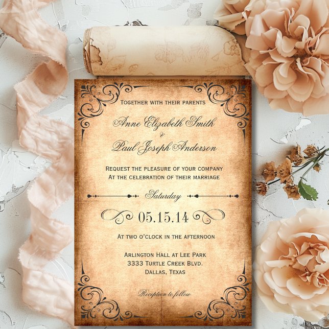 Rustic vintage wedding invitation (Rustic vintage wedding invitation)