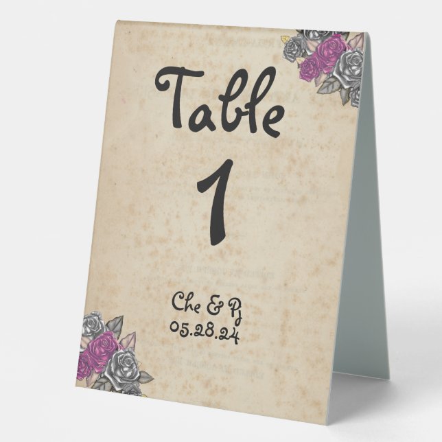 Rustic Vintage Wedding Number (Front)