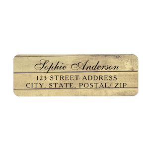 Rustic vintage wedding return address labels