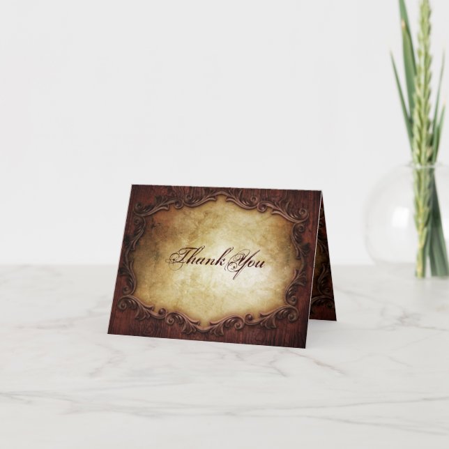 rustic vintage western country wedding thank you (Front)