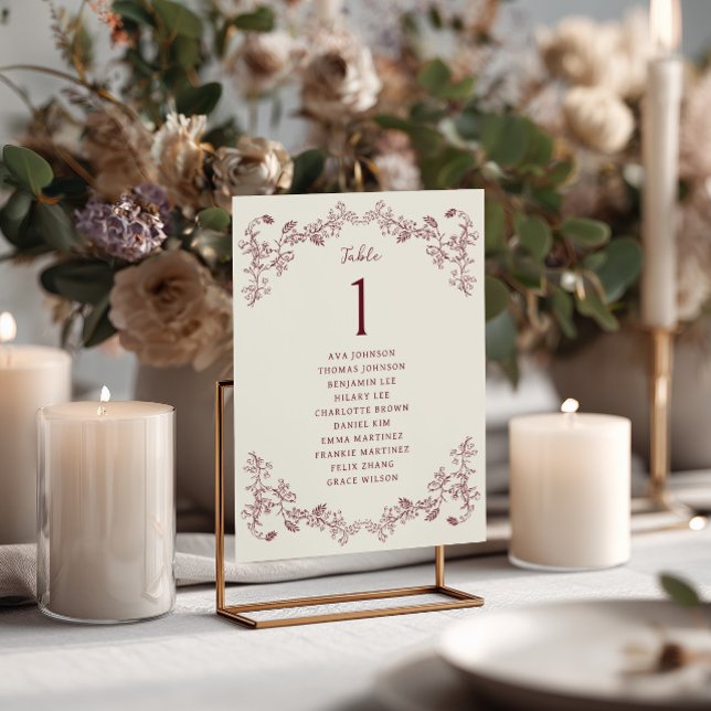 Rustic Vintage Wine Wedding Seating Chart Card (Creator Uploaded)
