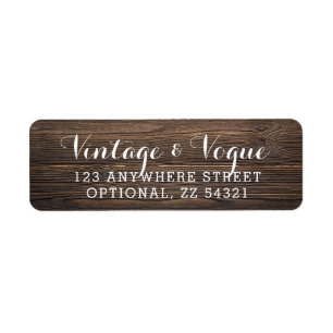 Rustic Vintage Wood Elegant Country Return Address