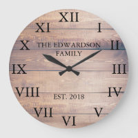 Rustic vintage wood Roman numbers family name