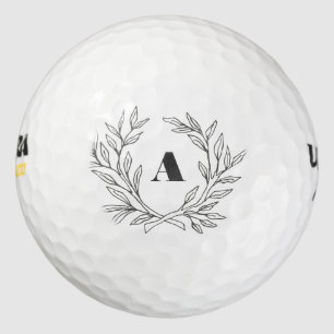 Rustic Vintage Wreath Monogrammed Golf Ball