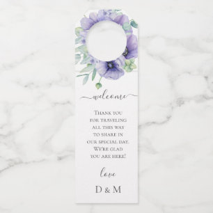 Rustic Violet Summer Wild Floral Wedding Bottle Tag