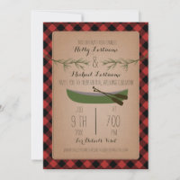 Rustic Virtual Wedding Livestream Plaid Canoe