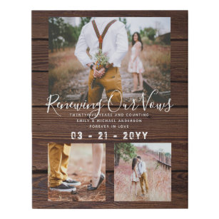 Rustic Vow Renewal Anniversary Photo Gift Idea Faux Canvas Print