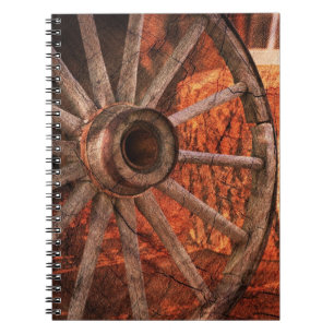 Rustic Wagon Wheel Horseshoes Western Style Notebook