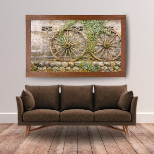 Rustic Wagon Wheel Wall Art – Vintage Farmhouse Wo