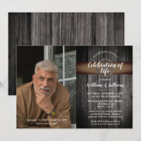 Rustic Wagon Wheel Wood Photo Celebration of Life